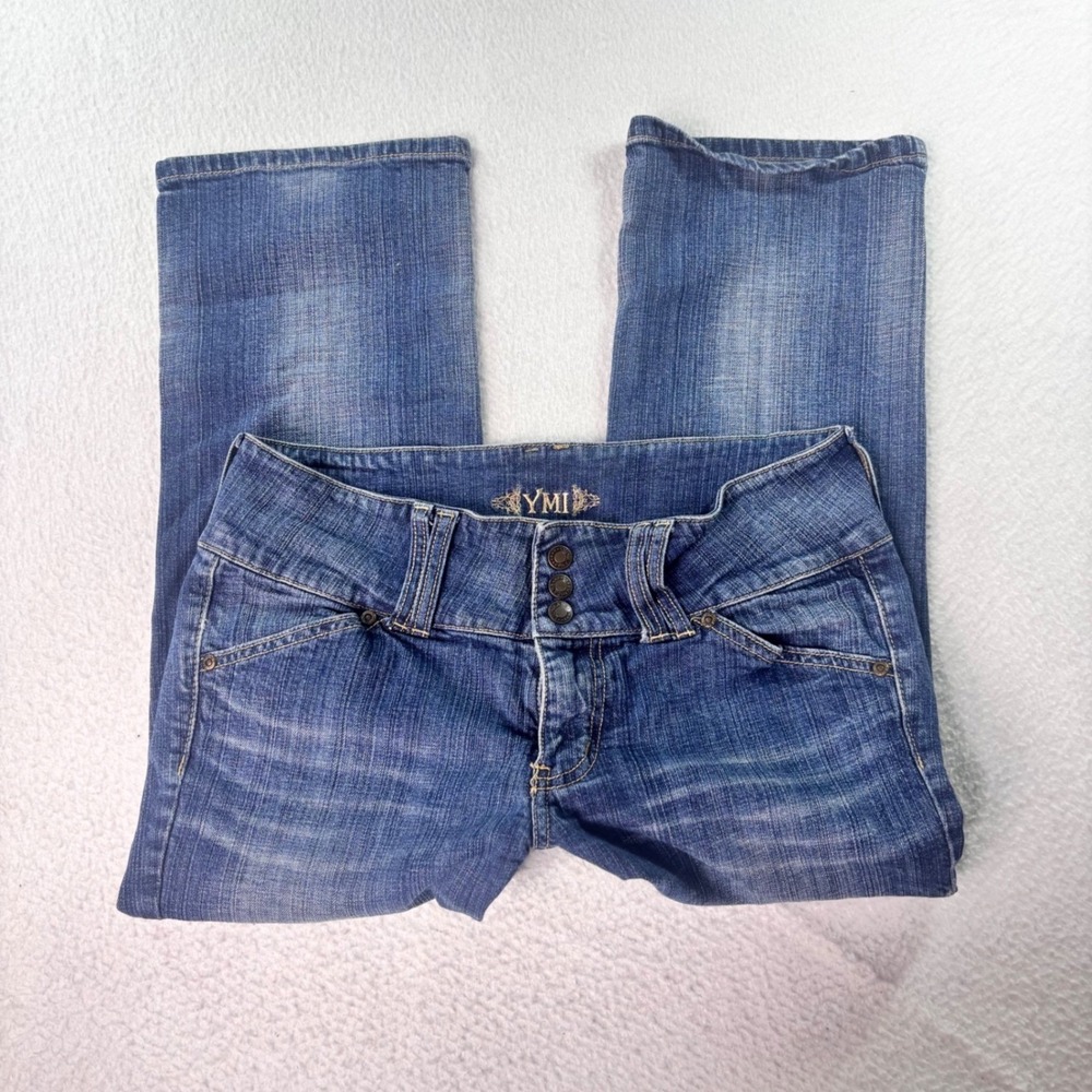 YMI Womens Jeans Size 11 Low Rise Bootcut Flare Medium Wash Y2K Denim